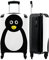 NoBoringSuitcases.com® Koffer Handgepäck Trolley Rollkoffer Kleine Reisekoffer mit 4 Rollen - Tierporträt - Pinguin - Kinder - 55x35x20cm - Fotokoffer - Kabinenkoffer - Boardgepäck