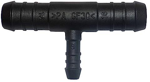 1, 2, 3, 5 oder 10 Stück T-Schlauchverbinder reduziert 16 mm 8 mm 16 mm PA GF30 T Stück schwarz (10)