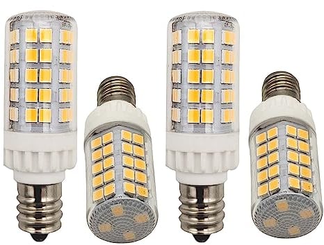QLEE Bombilla Led E12 5w C7 Luz Equivalente A 60w Diurna T6 Bombilla De De 60 Vatios Para Ventilador De Techo Costura De Remalladora Nevera Luz De Microondas Iluminación De Araña 5000k 4 Pcs