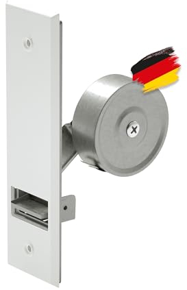 BAUHELD® Enrouleur de sangle de volet roulant encastré, fabriqué en Allemagne, Maxi enrouleur de sangle d'admission en acier, pour sangle de volet roulant de 23 mm, sans sangle, avec cache blanc,