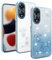 XINYEXIN Transparent Glitter Case for Oppo A78 5G, Women Girls Bling Diamond Phone Case Ultra Thin Slim Portable Shockproof Protective Cover - Blue
