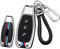 ontto Metall Schlüsselhülle Autoschlüssel Hülle Schutzhülle Cover Passt für Ford Kuga Focus Mk3 Mk4 Mondeo Fiesta Titanium Ecosport Transit MK8 Schlüsselbox Schlüsselanhänger 3 Taste-A Silber