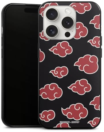 Slim Case extra dünn kompatibel mit Apple iPhone 15 Pro Silikon Handyhülle schwarz Hülle Offizielles Lizenzprodukt Naruto Shippuden Akatsuki