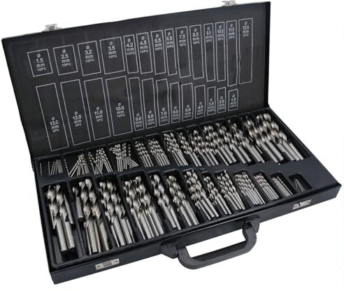 HSS-G Metrisches Bohrer-Set, 230-teilig, Split-Punkt-Bohrer, Metall, Kunststoff, Kupfer, 1 mm – 13 mm