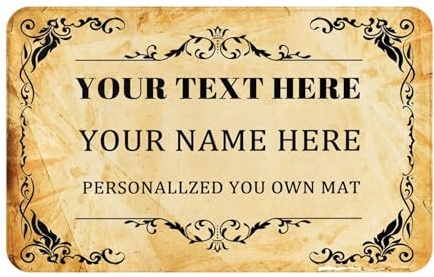 LZXSXZ Fußmatte personalisiert - Fußabtreter selbst gestalten - Fussmatte personalisiert Namen - rutschfest & waschbar Fußmatte - P ersonalisiert mit Wunschtext
