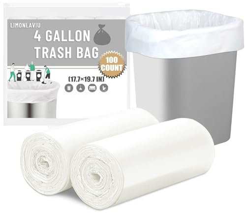 LimonLaviu 4 Gallon Small Trash Bags, Small Garbage Can Liners for Bathroom