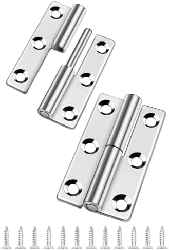 Bolatus 2 Pcs Small Slip Joint Flag Hinges, 2.5 Inch, Detachable, 304 Stainless Steel, Right Handedness