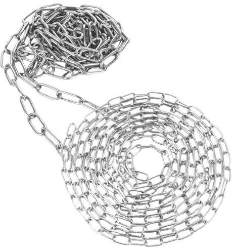 JMIATRY 2 Stück 3M Ø 3mm Edelstahlkette Meterware, Gliederkette Meterware, Kette Edelstahl Metallkette für Hundekette Schaukeln Ketten Ankerkette Hängesessel