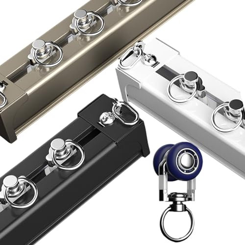 Gardinenschiene Vorhangschiene 1-läufig(Weiß Gardinenschiene Mit Ösengleiter, 50-600cm) Aluminium, Inkl. Befestigungsmaterial, für Schiebevorhang, Schwerlast Gardinenschiene Vorhangschiene (Color : C