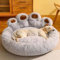 HshDUti Beruhigendes Hundebett für kleine Hunde, Pfotenform, beruhigendes Hunde- und Katzenbett, Anti-Angstzustände, Donut-Kuscheldecke, wärmend, gemütlich, weich, rundes Bett, Welpenbett für kleine,