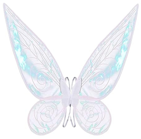 Ailes de fée Elfe Elfe Fille Femme, Ailes pour Déguisement Fée Fille Femme, Ailes de Fée Fille Adulte, Déguisement Princesse, Ailes de Papillon, Ailes de Fée Clochette (Aile Fée Blanche Angulaire)