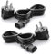 (2 unidades de 3 m) 3 pines Conector Cable de carga CYD Laptop Cable de alimentación de 3 pines 250 V 10 A Compatible con TV Cable de red Samsung LG Conector Impresora HP Canon Epson