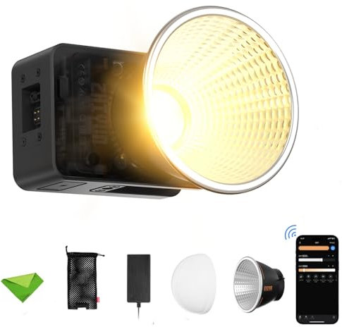 Zhiyun X60 Molus 60W Luce video LED, CCT bicolore 2700-6500K CRI≥95 TLCI≥97, luci video di controllo APP Illuminazione continua per YouTube, Vlog (montaggio ZY)