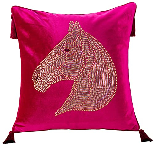 HLASMSPE Dekokissen mit Rosenmotiv, Samt, Schmetterling, Diamant-Dekor, Heimdekoration, Rücken- und Lendenwirbelstützkissen für Autositz, Sofa, Schlafzimmer, 45 x 45 cm