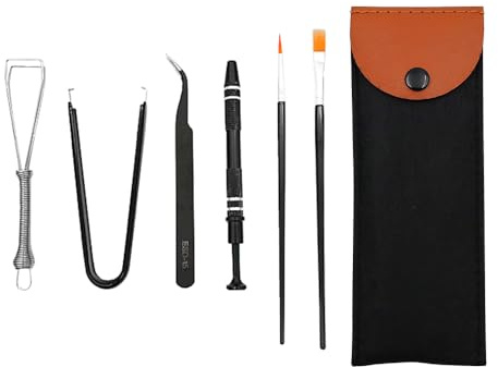 Tiardey 6 pièces outils de nettoyage de clavier, ensemble d'extracteur de commutateur de clavier mécanique, kit de retrait de touches (noir)