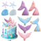 Satiskid 10 Stück Mermaid Tortendeko Meerjungfrau Kuchen Dekoration Meerjungfrau Cake Topper Unterwasser Ozean Geburtstag Dekoration Kuchen Torten Topper für Meerjungfrau Prinzessin Unterwasser Party