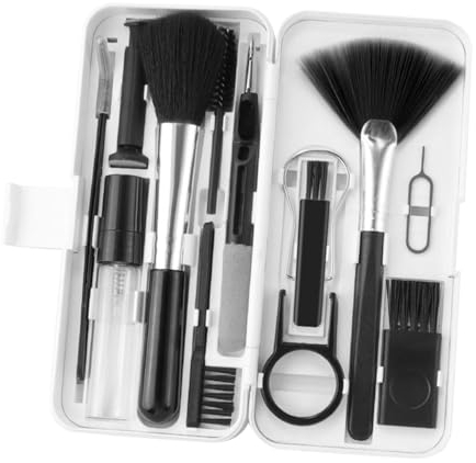 Keyboard Cleaner Brush,Electronics Cleaning Kit,Multifunctional Keyboard Earphone Cleaner with KeyCaps Puller,18 in 1 Multi-Tool Kit for Phones,Tablet,Computer,PC Monitor,TV Camera Lens(White+Black)