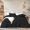 Gezu Housse de Couette en Coton 220x240cm Noir - 100% Coton, Certification Oeko-TEX - Parure de Lit pour 2 Personnes avec 2 Taies d'Oreiller 65x65 et Fermeture Éclair