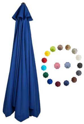 Replacement Parasol Canopy 2.0/2.3/2.7/3.0m Patio Umbrella Replacement Canopy 6 Arms/8 Arms Canopy Replacement Cover for Garden Market Beach Umbrella (Color : Blue, Size : 2.7m/9FT-8Ribs)