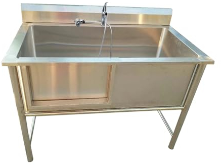 Hundebadewanne, Professionelle Hundepflegewanne Edelstahl Haustierbadewanne Professionelle Haustier Hunde Badewannen(39in)