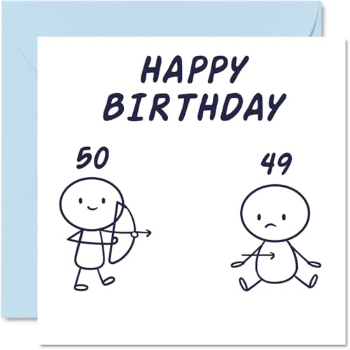 Stuff4 Lustige Geburtstagskarte für Männer und Frauen | Pfeil zum 50. Geburtstag, Happy Birthday Karte für Vater, Bruder, Mutter, Schwester, Bestie, Arbeit, Onkel, Freund
