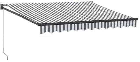 vidaXL Markise Einziehbar, Gelenkarmmarkise Wandmontage, Sonnenmarkise für Garten Terrasse, Balkonmarkise, Anthrazit Weiß Stoff Aluminium