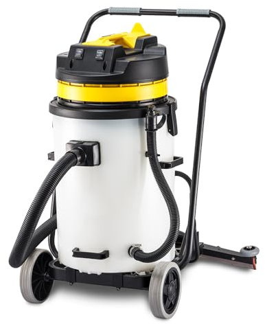 G.I.V. - Reinigungstechnik Nass und Trockensauger HL 60SB – Industriesauger, leistungsstarkes Saugsystem mit 2x1000W Motoren, 60L Fassungsvermögen, Schlauch & Wassersaugdüse - Reinigungsmaschine Boden