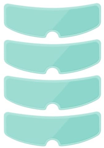 RAMGLYO 4-Pack Visera Casco Moto Anti-Beschlag-Folie, Universal Visera Casco Moto Anti-Beschlag-Sonnenblende, Protector Universal para Casco, Pegatina (8,8 X 24,5cm) (Transparente)