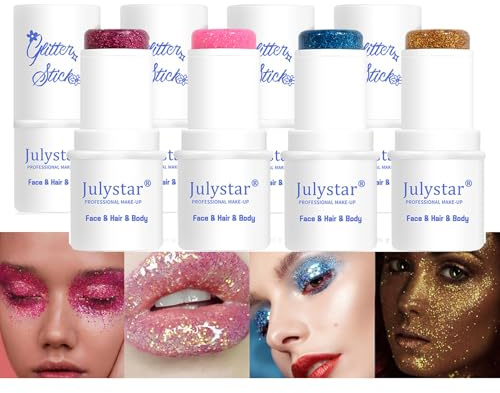 Body Glitter, MKNZOME 4 Farben Festival Glitzer Gesicht Körperglitzer Glitzer Haare Festival Zubehör für Glitzer Rock Festival Gesicht Haare Lippen Nägel Make Up Halloween