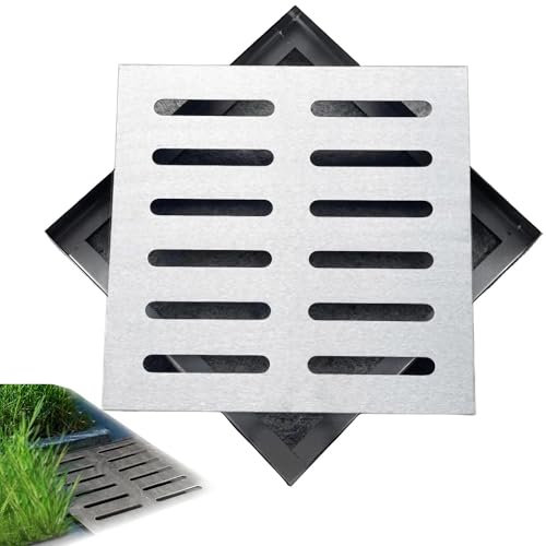 Quadrat Edelstahl 304 Abflussschutz Duschablauf Deckel Drain Barrier Abflussgitter Aussen Kanaldeckelgitter Einfahrtsabfluss und Gitter für Keller Aussen Garage(30x30x2cm)