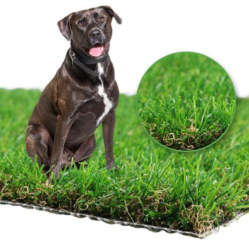GLOBREEN Extra Large Artificial Grass for Dogs Potty Training, 5 FT X 7FT Realistic Fake Turf Pee Pad for Pets Outdoor Patio Balcony Use, Reusable Washable