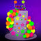 Fairooth 55 Pcs Glow Neon Star Birthday Party Decorations: Happy Birthday Cake Topper, Star Cupcake Toppers, Neon Ball Hollow Solid Toppers in Neon, Multicolor