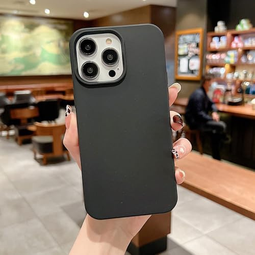 ORBANA Case For iPhone 7 8 Plus Solid Color Wheat Straw Degradable Environmental Soft Cover,Black,For iPhone 7 8 Plus