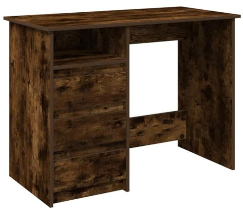 vidaXL Schreibtisch Räuchereiche 102x50x75 cm Holzwerkstoff