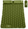 HiiPeak Camping Sleeping Pad, Ultralight Camping Mat with Pillow Built-in Foot Pump Inflatable Sleeping Pads Compact for Backpacking Hiking Traveling Tent (Double Green)