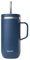 QWETCH - Cold Cup 600ml avec Poignée et Paille - 24h Glacé & 12h Froid - Bleu Nuit - Gourde Isotherme en Inox, Sans BPA, Tasse Thermo Café