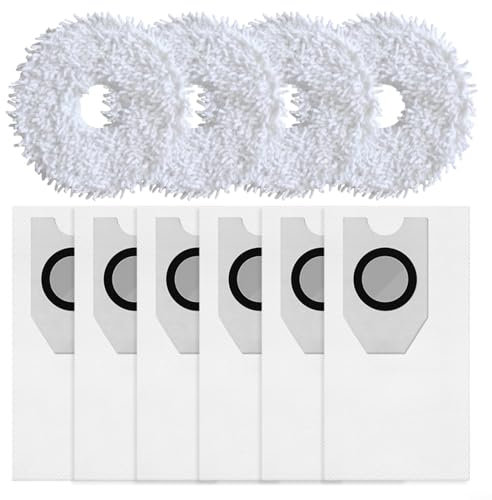 Puupaa Ersatzteile für Midea V12 für Eureka J12 für Ultra Saugroboter, Zubehör 10 Wischtuch, 10 Staubbeutel (A)