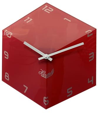 Hermle -Sechseckuhr 3D Würfel Rot Quarz 35cm- 30107-362100