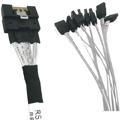 Cable SlimSAS a SATA, 8 puertos SFF-8654 74 pines a 8X SATA adaptador de 7 pines, cable de datos de almacenamiento RAID