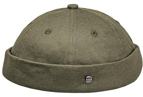WEROR Dockercap Herren – Dockermütze Seemannsmütze Fischermütze - Mütze aus Baumwolle - Cap – WEROR-453.1 (Oliv, Einheitsgröße)