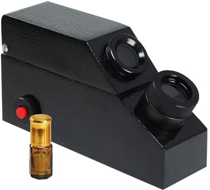 Edelstein-Refraktometer mit 0,01 nD-Skala, integriertem LED-Licht + RI-Öl Edelstein-Tester für Schmuck, Diamanten, Moissanite, Mineralien, Kristalle und Laboranwendungen, inklusive Polarisationsfilter