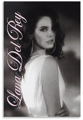 QPKNZNBAR Lana Del Poster Rey Vintage Music Singer Für Zimmer, Ästhetische Leinwand-Wandkunst, Schlafzimmer-Dekor Posters 12x18inch(30x45cm)