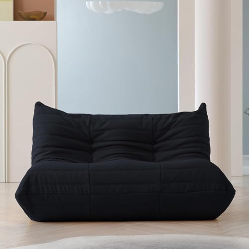 Sofá acogedor de terciopelo de peluche perezoso para suelo, silla de puf de 2 plazas junto a la chimenea, elegante tumbona para sala de estar, dormitorio, salón y oficina, tamaño doble