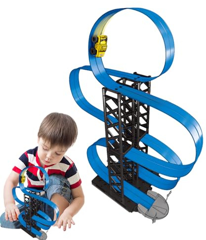 Hiemible Slotcar Rennstrecken Spielset,Robustes Und Flexibles Fahrzeugspiel,Magnet Rennbahn | Für Kinder Mädchen Geburtstagsfeier Klassenzimmer Belohnungen Weihnachtsferien Taschenfüller