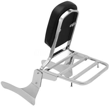 Arrière Coussin Siège Dossier passager détachable moto pour Kawasaki Vulcan VN900 06-18, barre Sissy avec porte-bagages Cadre dossier d'accoudoir
