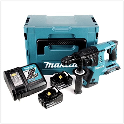 Makita DHR 264 2 x 18 V / 36 V Li-Ion SDS Plus Perforateur burineur sans fil avec boîtier Makpac 4 inclus 2 x BL 1850 18 V 5,0 Ah Li-Ion Batteries + 1 x DC18RC Chargeur