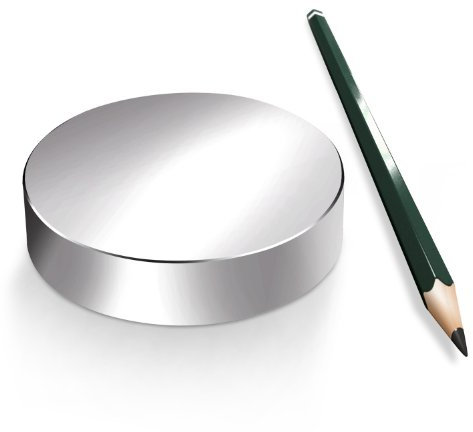 Neodym Magnet Magnete Scheibe groß ab 30mm 40KG bis ca. 1600KG Zugkraft N45 N52 vernickelt NdFeB, Scheiben:D90-H20mm N45 390KG (1St.)