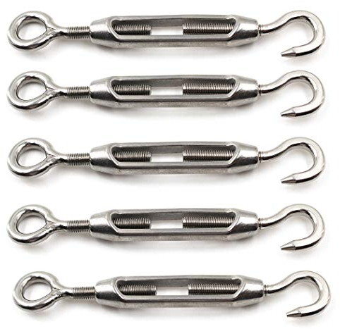 M5 Crochet & Eye Tendeur 304 acier inoxydable Pack Of 5