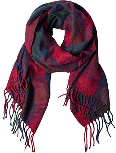Chalier Fashion Damen Winter Schal Kariert übergroßer Quadratisch Deckenschal, Karo Tartan Streifen Plaid Muster Oversized Fransen Poncho MEHRWEG
