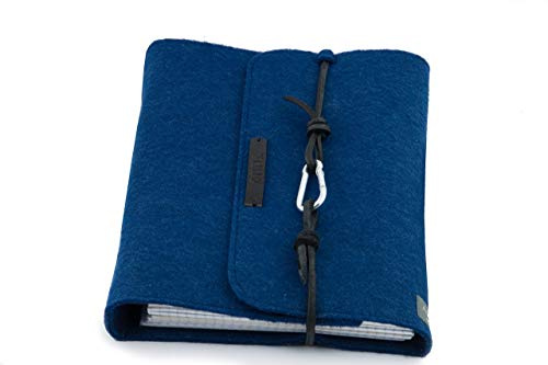 Ringbuch blau Terminplaner Ringordner PERSONALISIERT A5 Filz Name Kalender